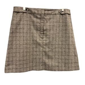 VTG 90s Tweed Plaid Mini Skirt Grunge Brown Gray Banana Republic,  Size 12